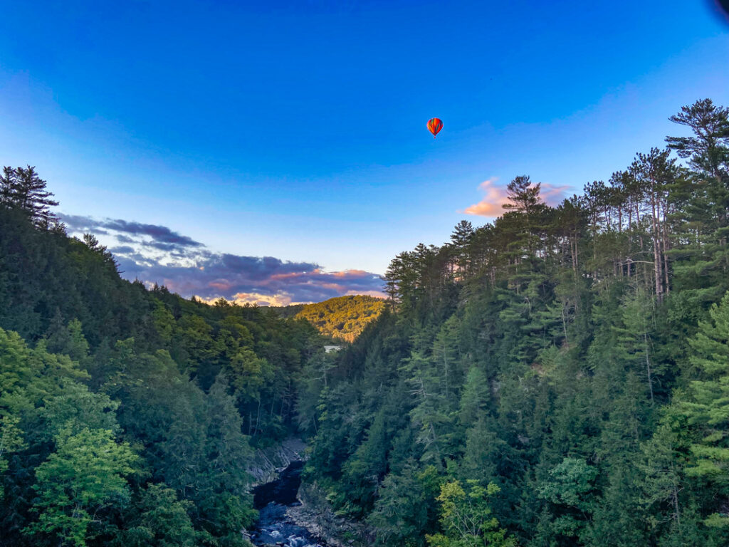 Hot Air Balloon over Quechee Gorge