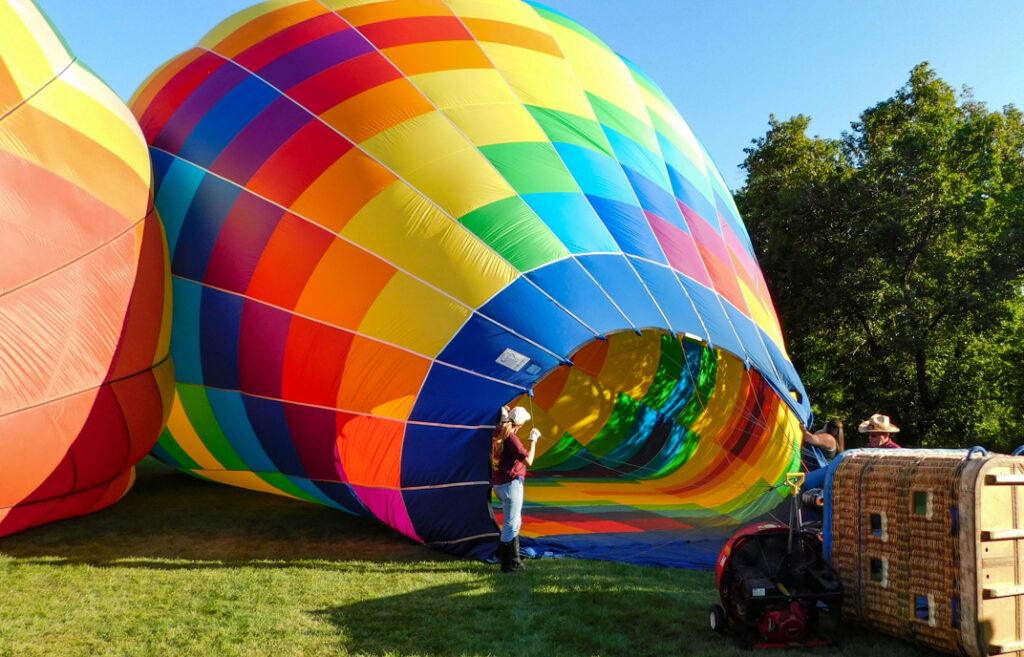 Quechee Balloon getting Blown up with Fan