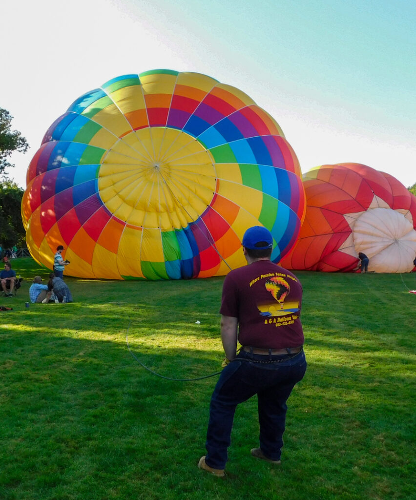 Getting Hot Air Balloon Ready for Lift Off