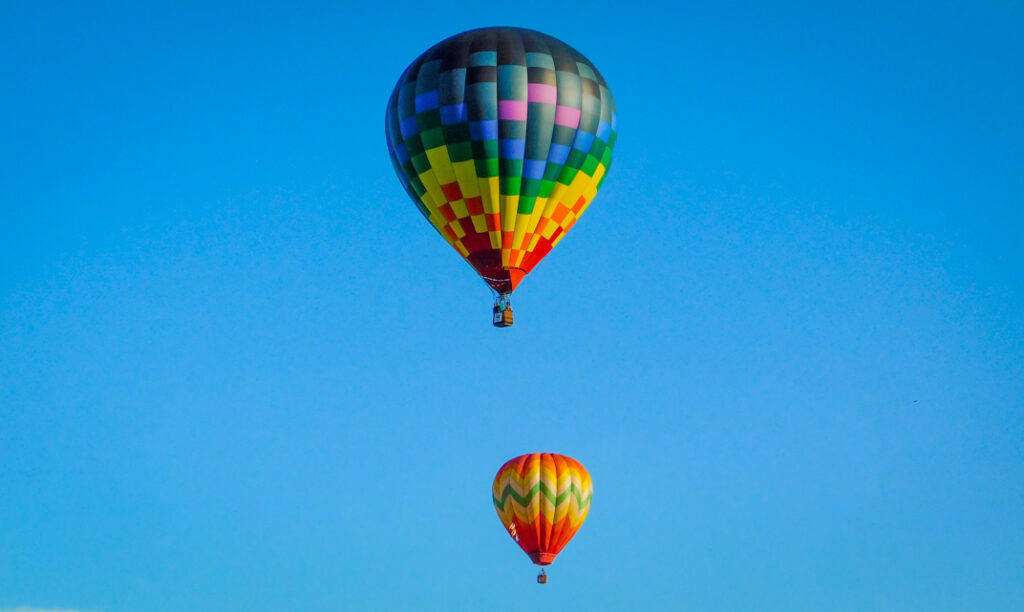 Two Hot Air Balloons in the air