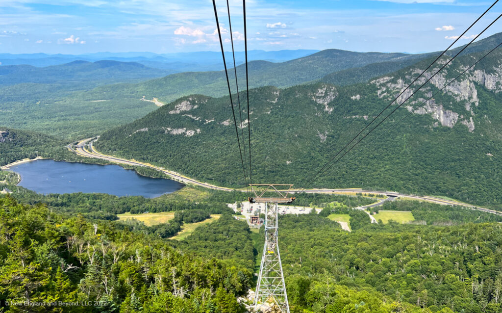 A view of Echo Lake in Franconia Notch from Cannon Mountain
