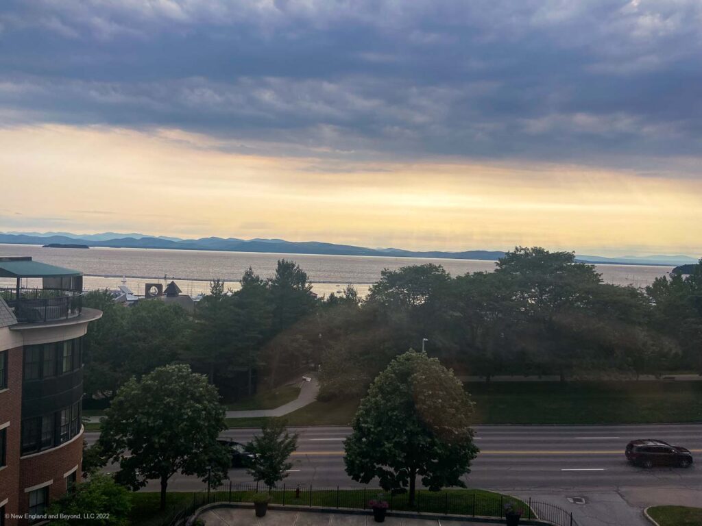 The view of the waterfront from the Hilton Burlington Lake Champlain