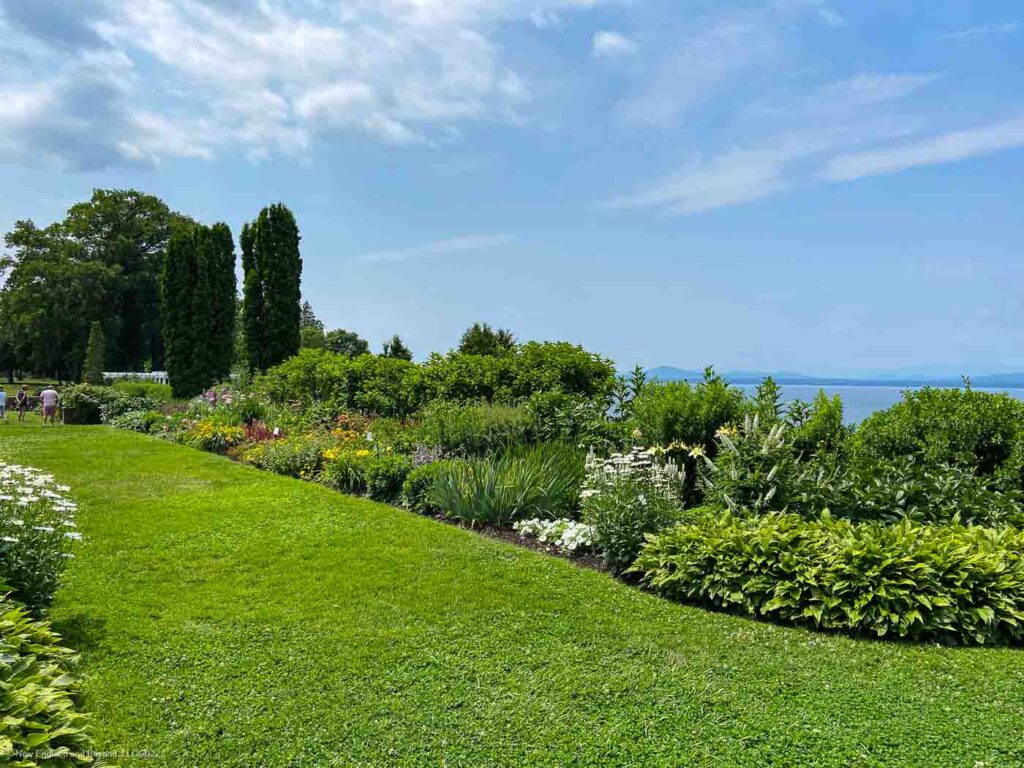 Formal Gardens at Shelburne Farm overlooking Lake Champlain