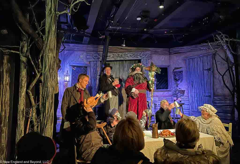 A skit from the Christmas Carol Trolley Tour in Salem, MA 