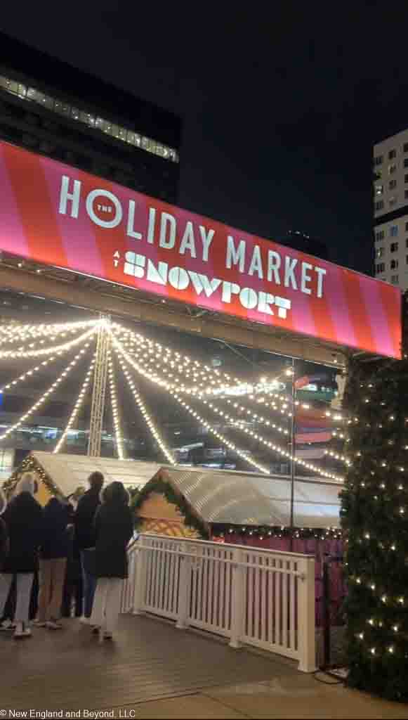 SnowPort Holiday Market Sign - Boston Seaport