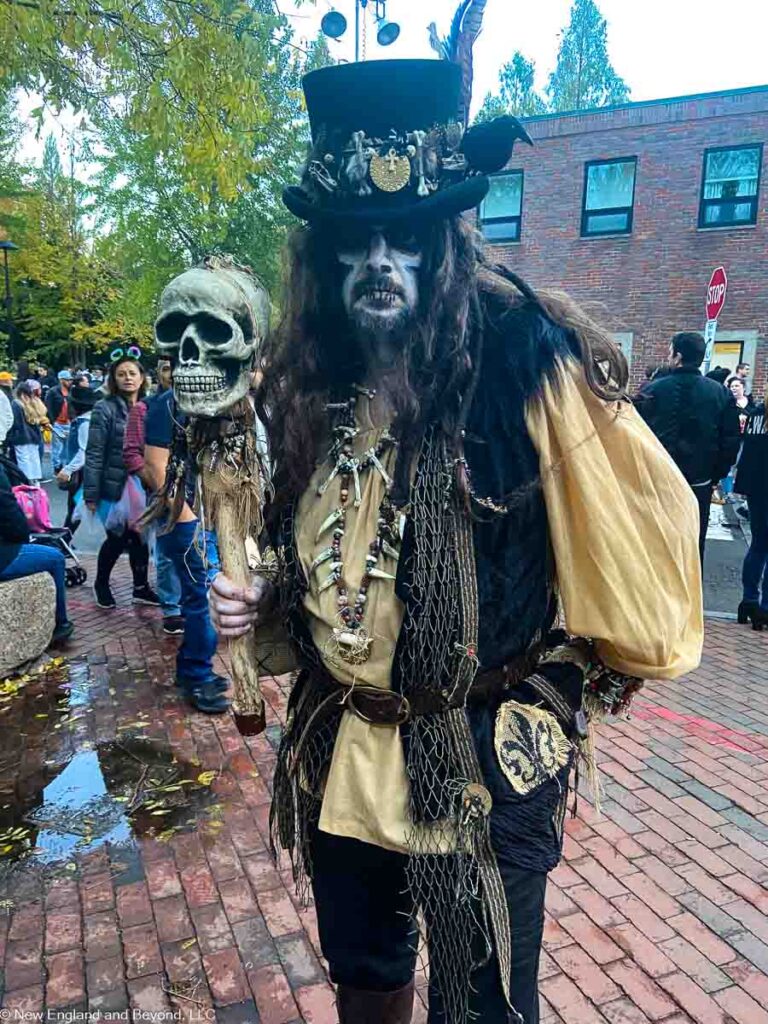 Spooky costume in Salem, MA